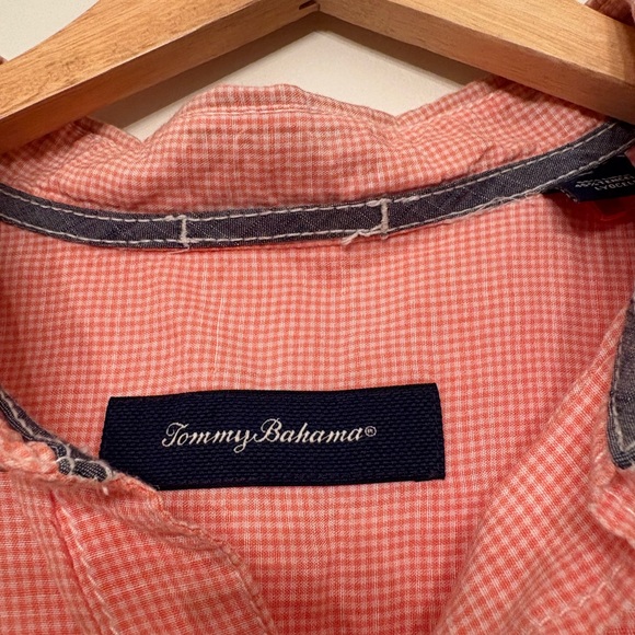 Tommy Bahama Pink Coral Linen Short Sleeve Shirt Size Large -Beach Summer Resort - Picture 2 of 6